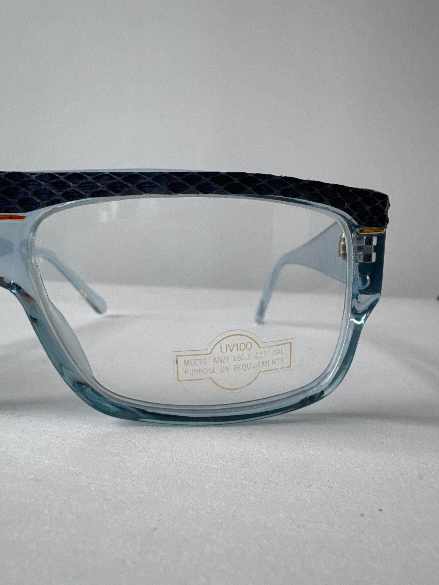 Vintage 90s Genuine Snake Skin Hip Hop Style Glasses
