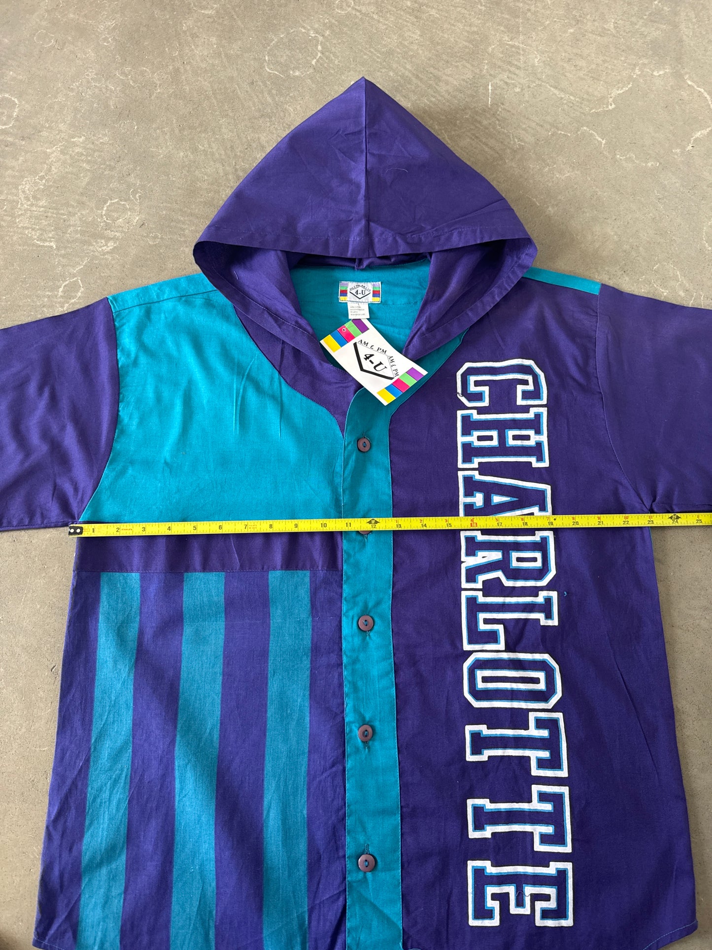 Vintage 90s Charlotte Hornets Hooded Tee Shorts Set