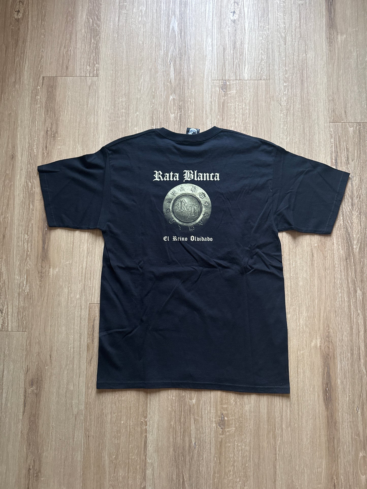 Vintage Y2K Rata Blanca El Reino Olvidado Mexican Bootleg Metal Rock & Death Tag Tee