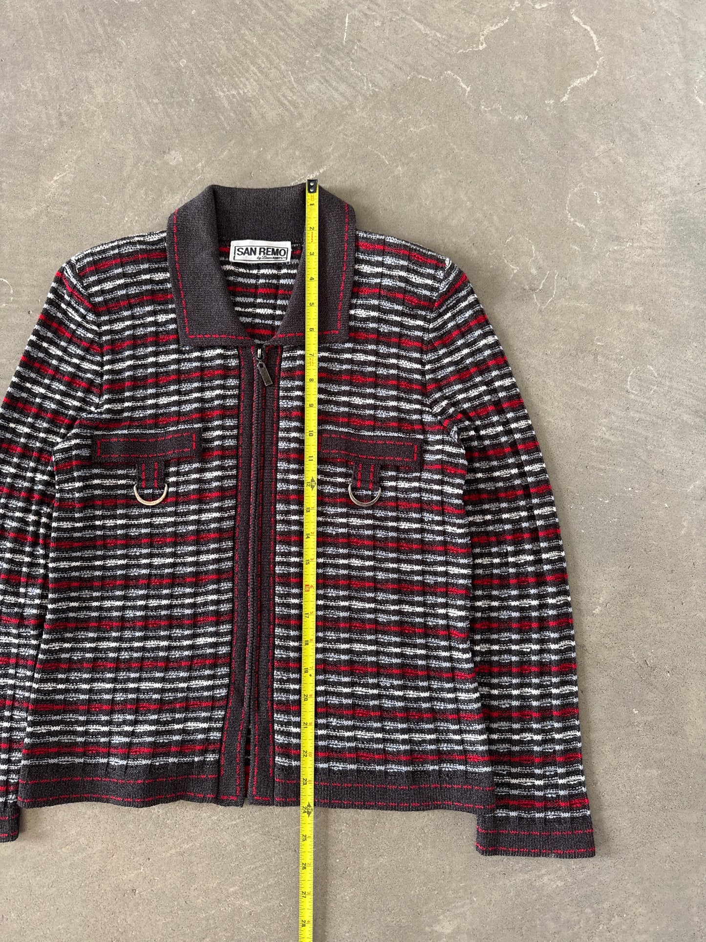 Vintage 80s Women’s San Remo Acrylic Knit Zip Up Jacket