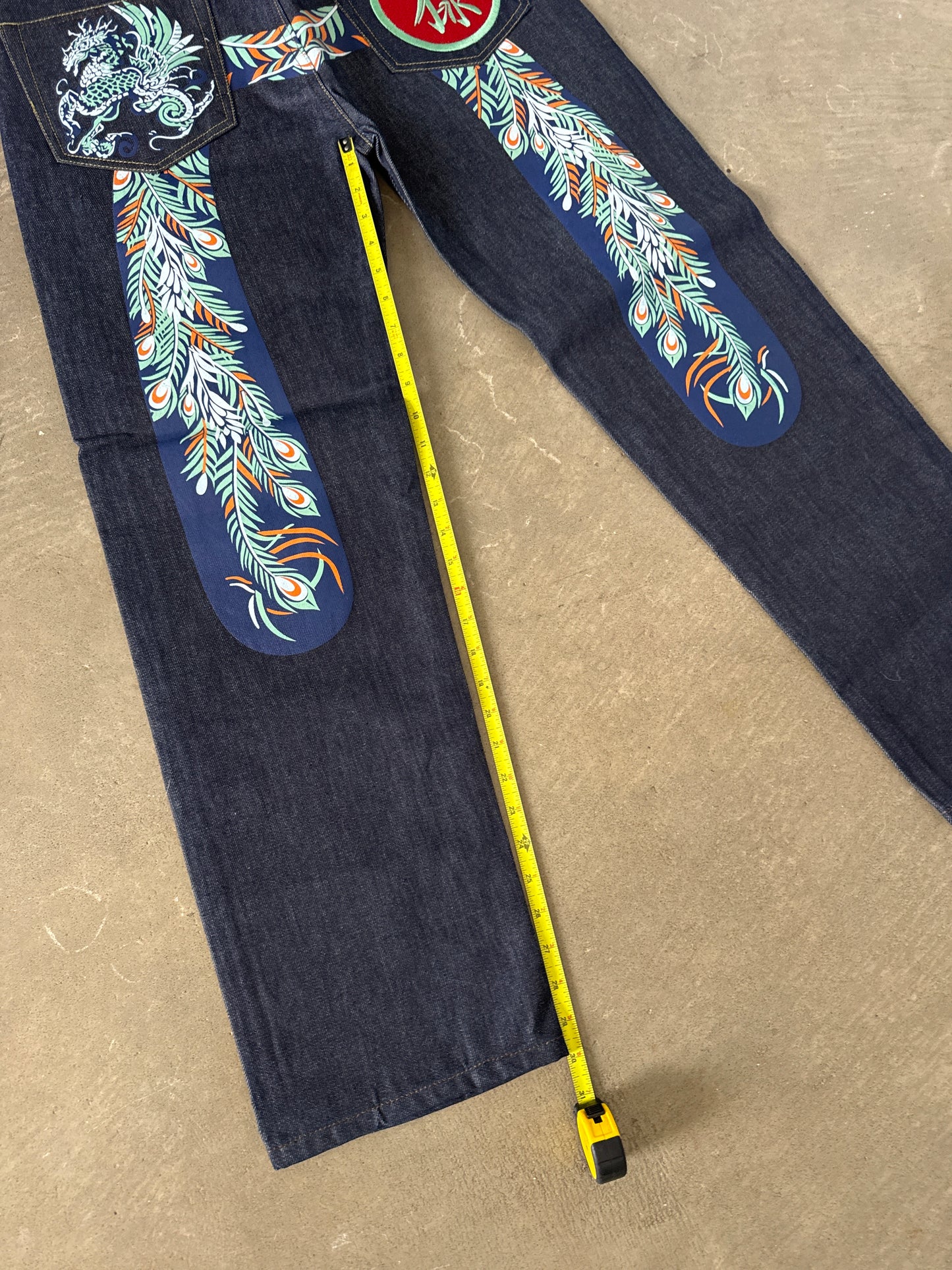 Evisu Embroidered Japanese Art Selvedge Denim Jeans