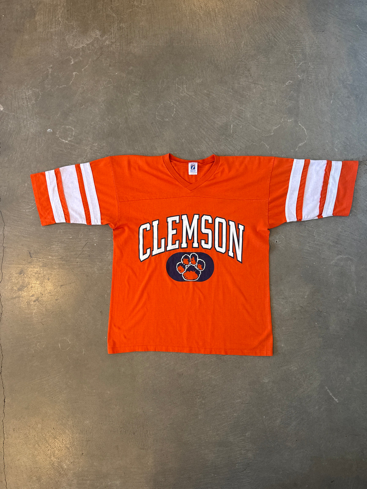 Vintage 90s Logo 7 Clemson University Tigers Raglan Tee
