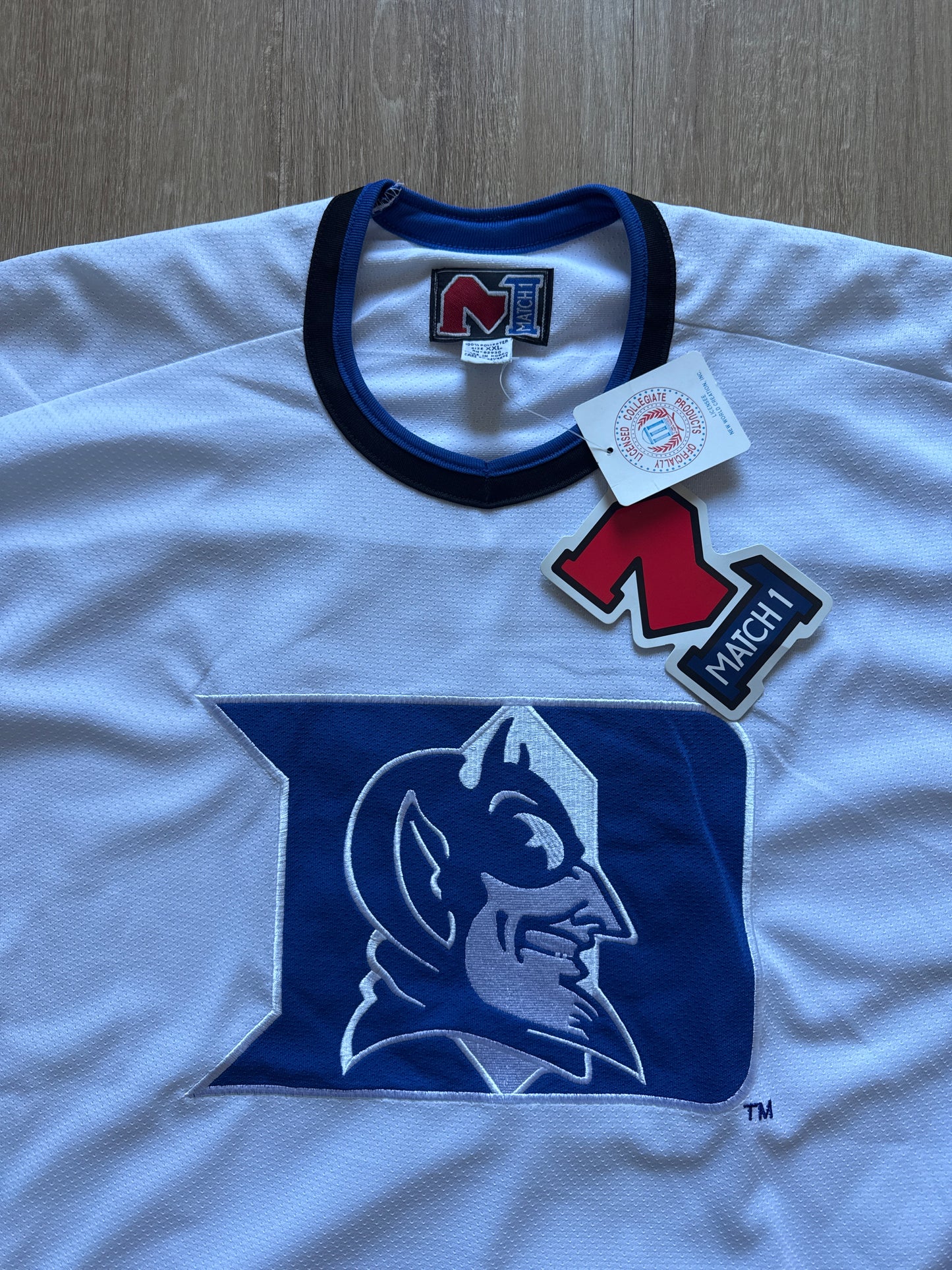 Vintage 90s Match 1 Collegiate Sportswear Duke University Blue Devils Hockey Jersey
