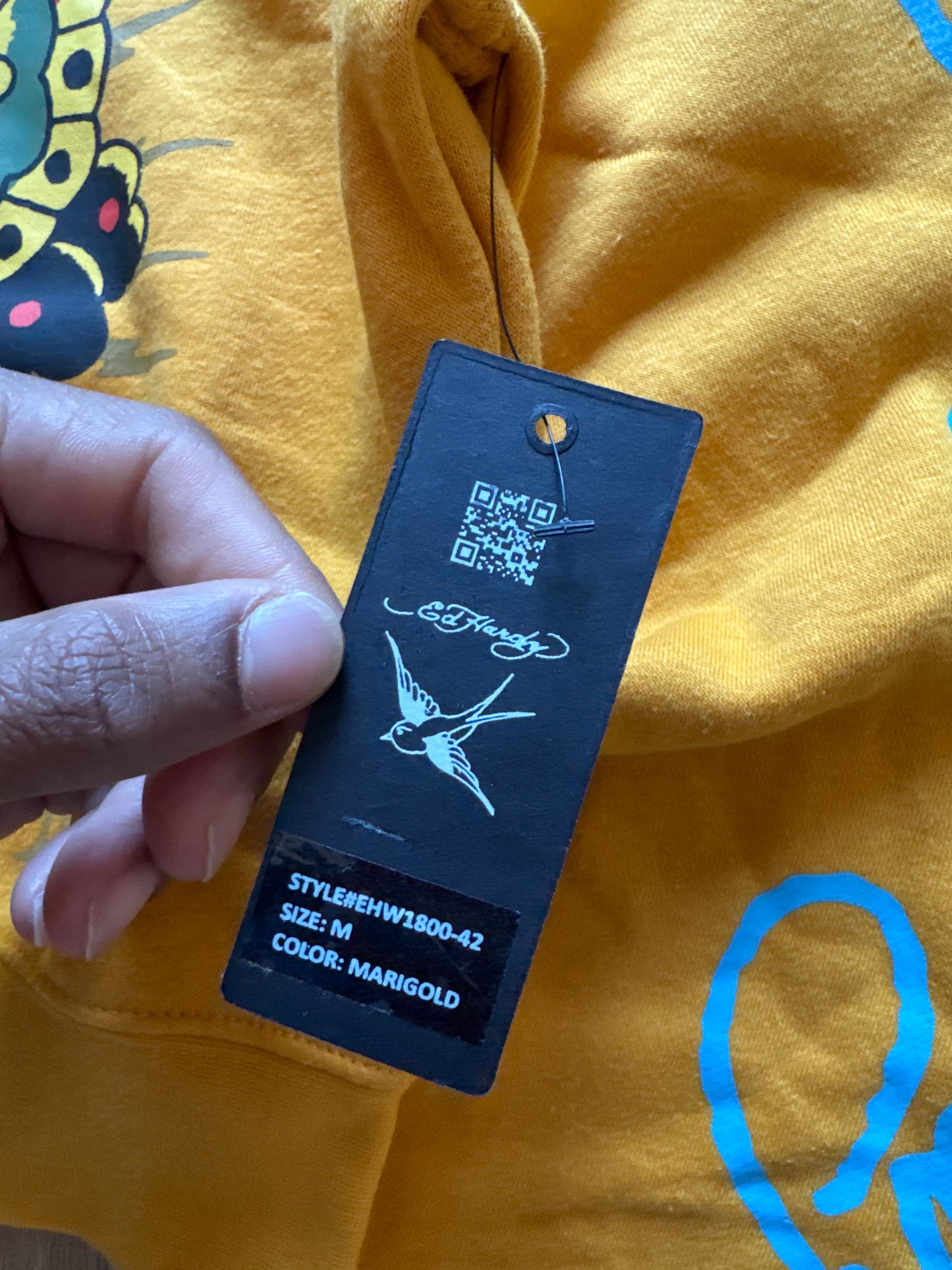 Ed Hardy Women’s Marigold Butterflies Cropped Full Zip Hoodie