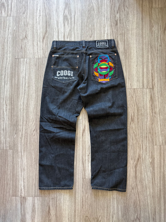 Vintage Y2K Coogi Australia Embroidered Denim Jean Pants