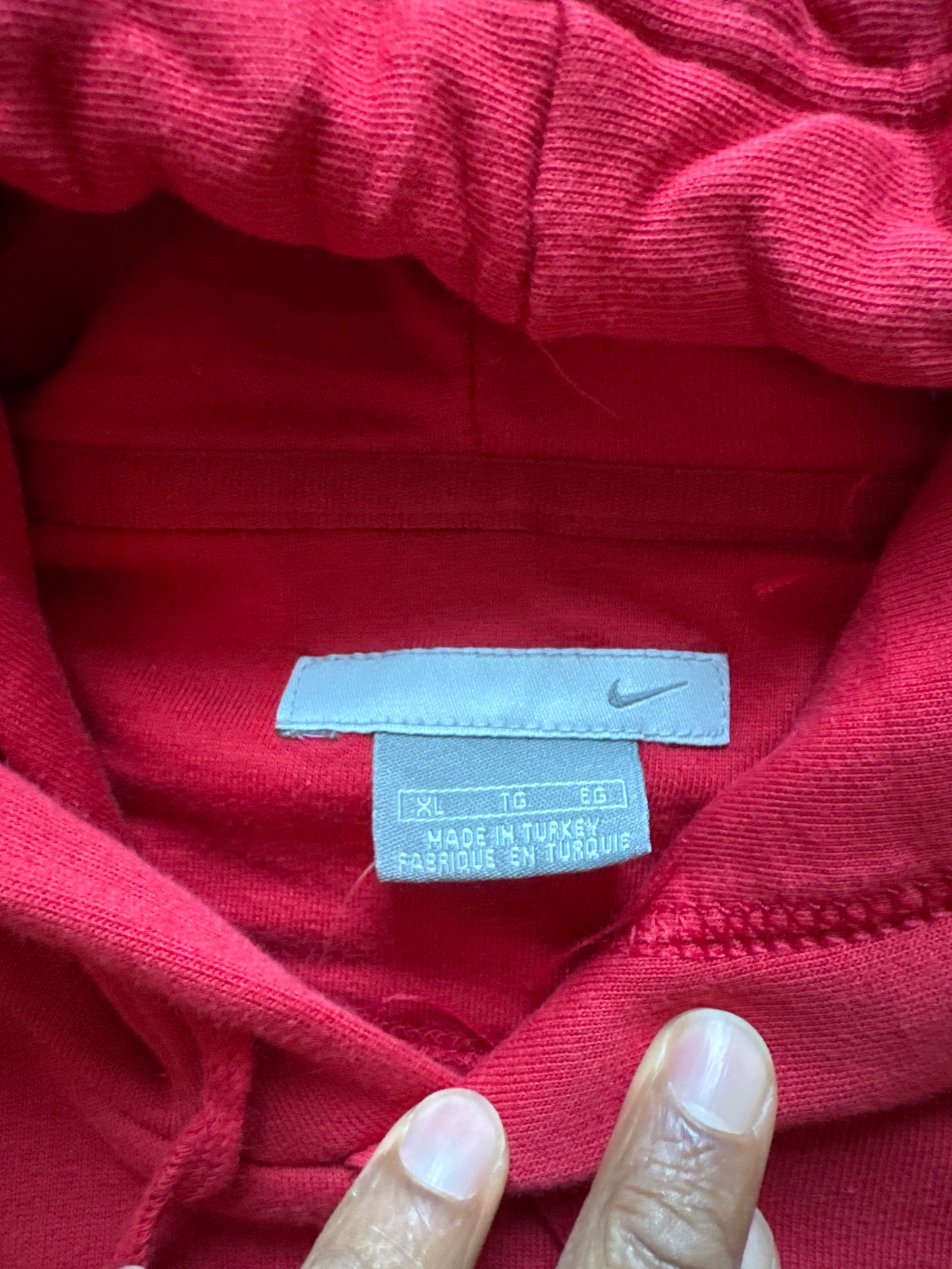 Vintage Y2K Nike Red Embroidered Logo Hoodie
