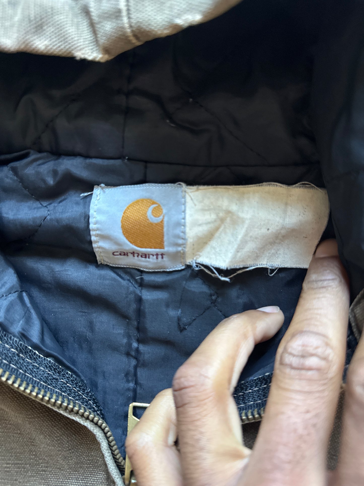 Vintage Youth Carhartt Brown Distressed Faded Work Jacket