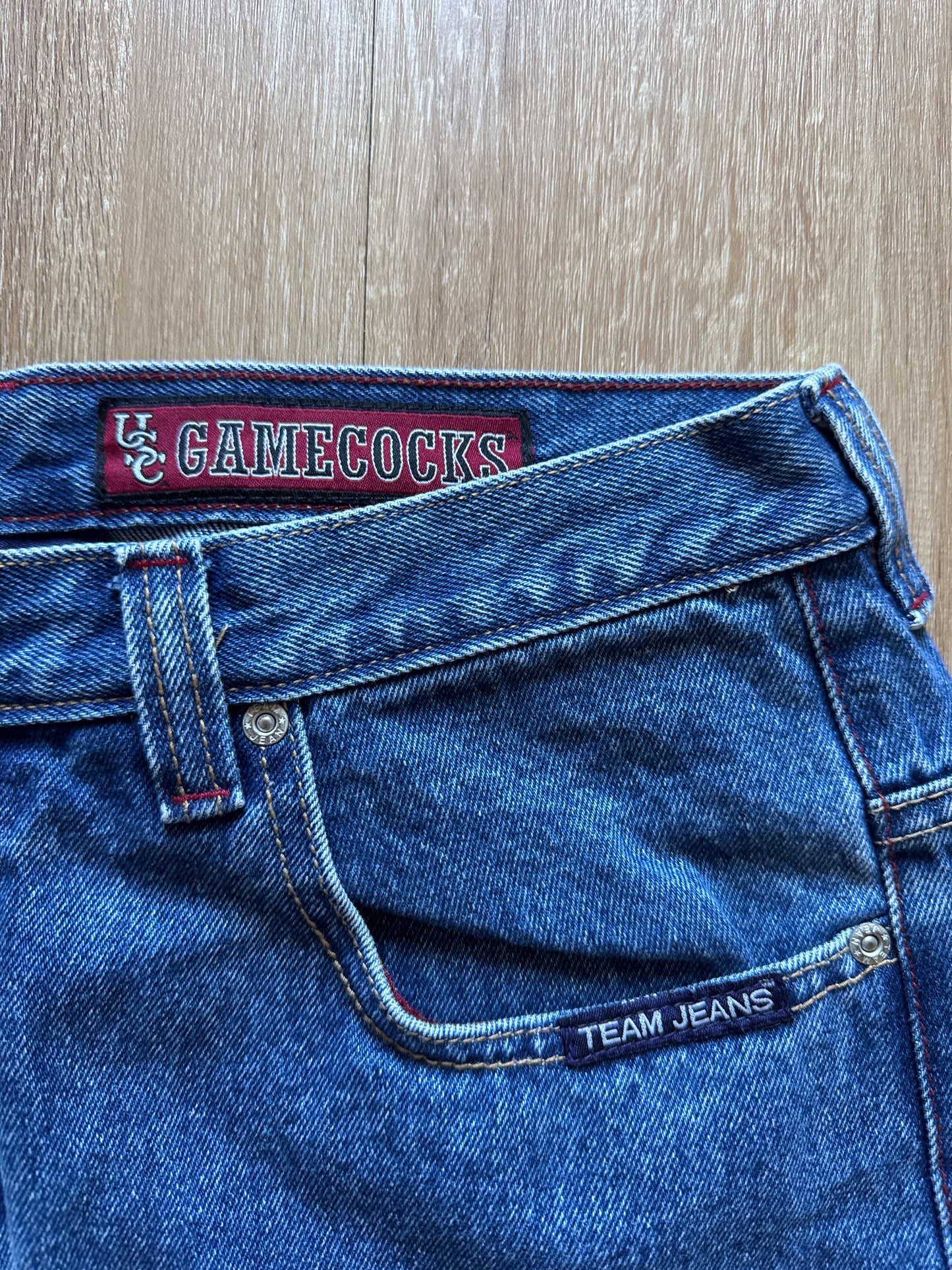 Vintage 90s Team Jeans University Of South Carolina Gamecocks Blue Denim Jeans