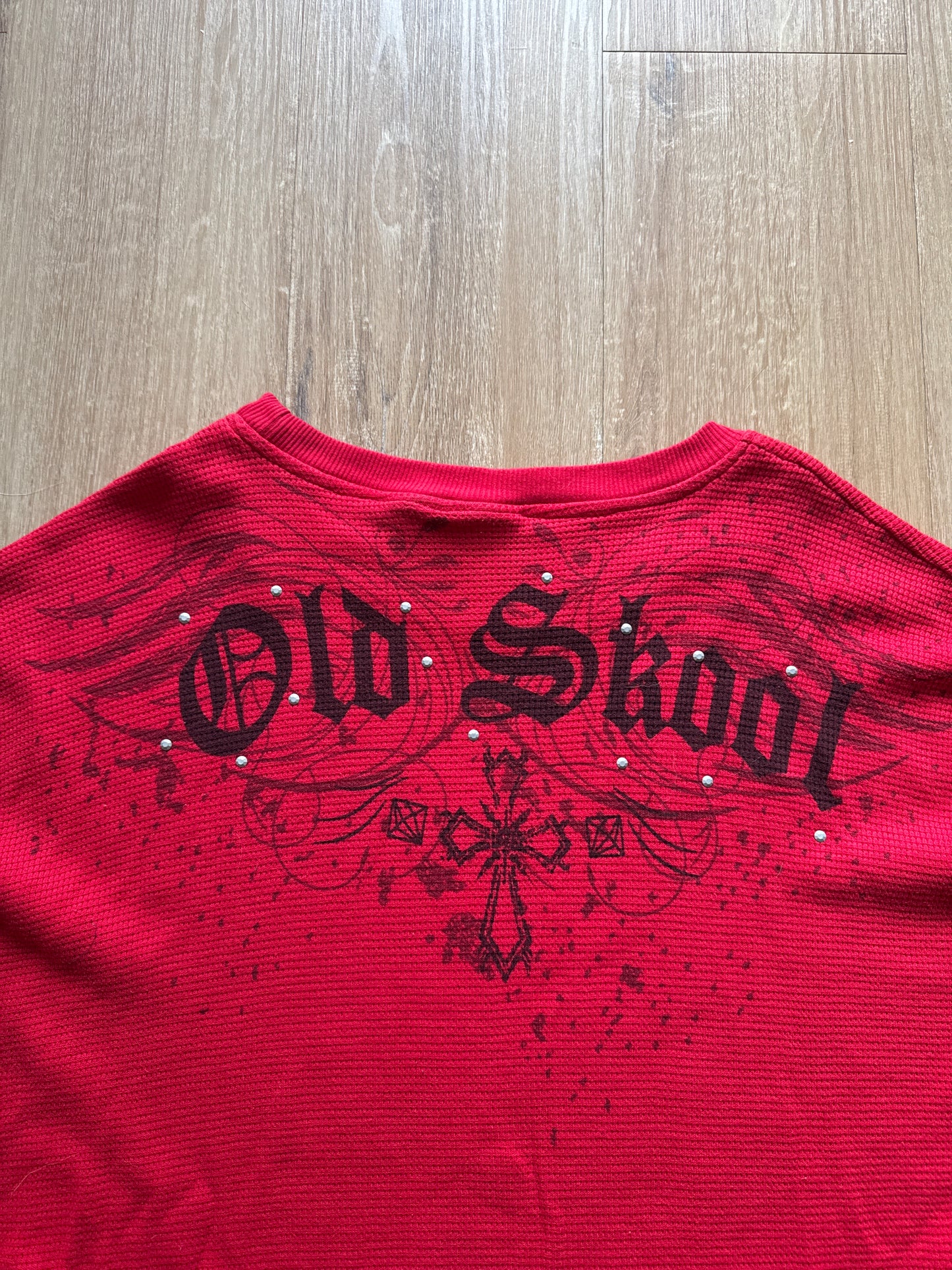 Vintage Y2K Old Skool Elite Cross Grunge Cyber Thermal Long Sleeve