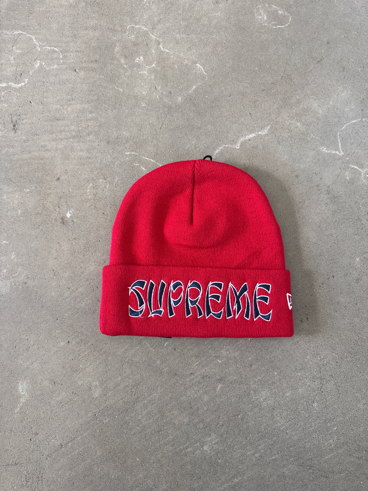 Supreme New Era Action Red Navy Beanie (FW26)