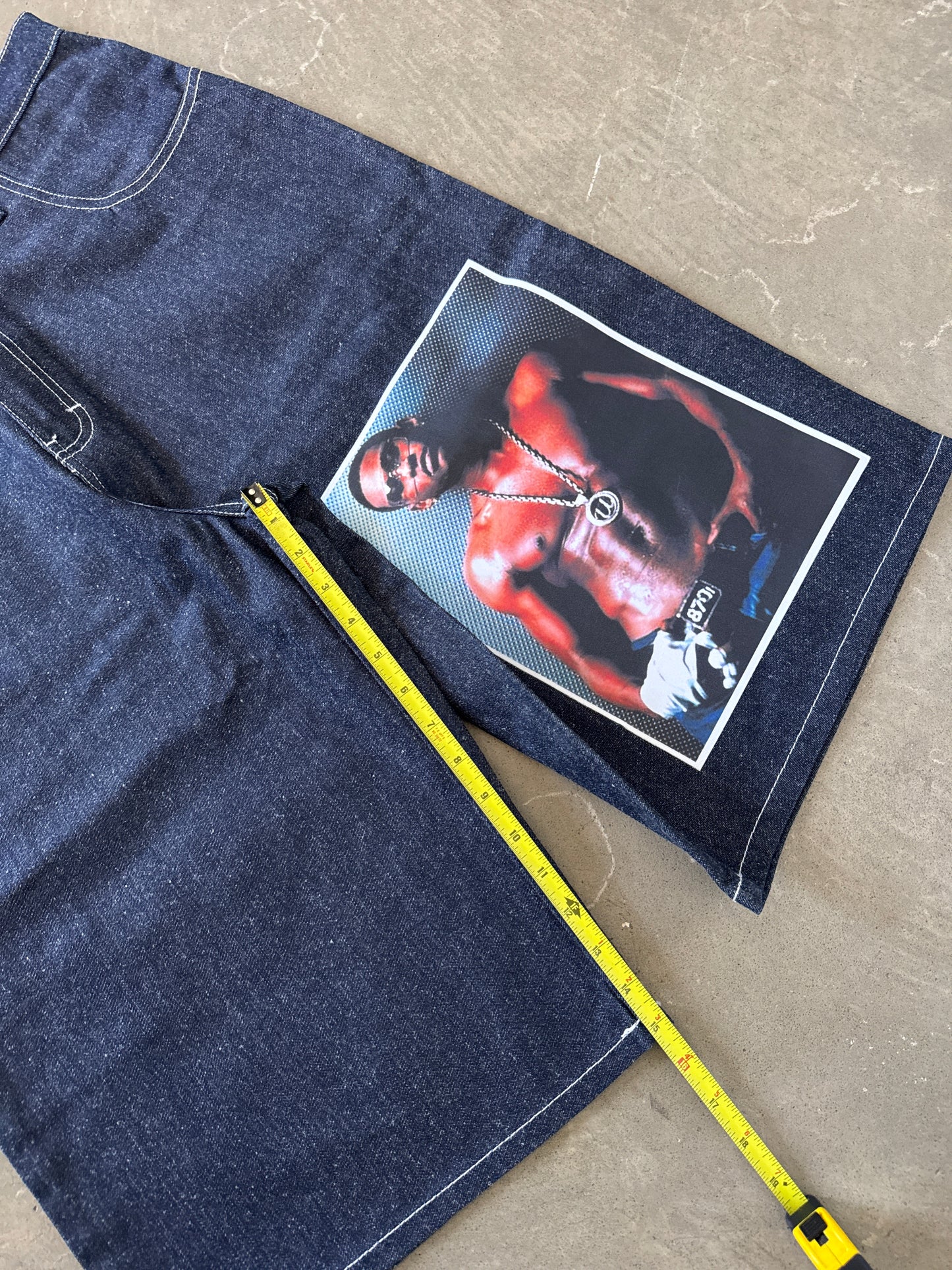 Vintage Y2K Badu Jeans Baggy Usher Rap Shorts