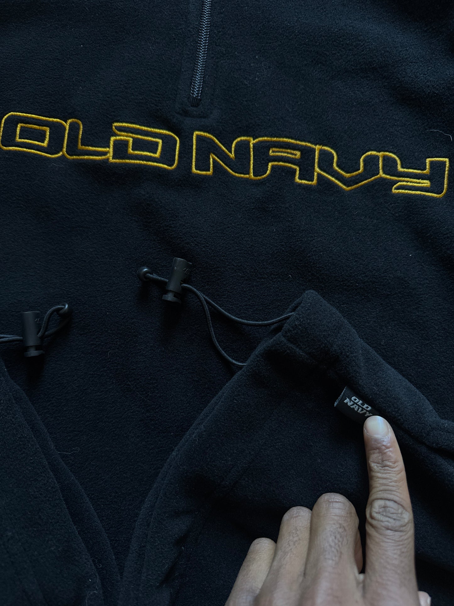 Vintage Old Navy Black Fleece Quarter Zip Pullover