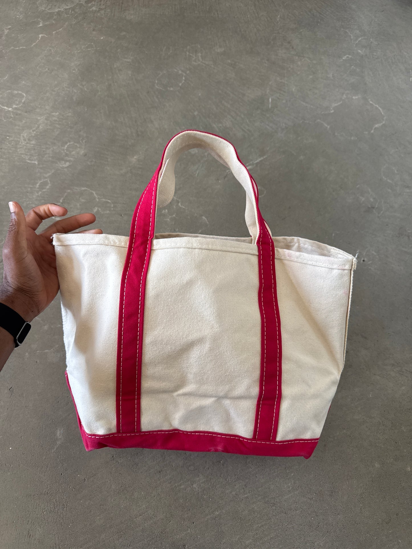 Vintage L.L. Bean Red Canvas Boat & Tote Bag