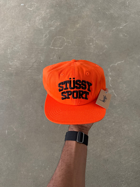 Stussy Mid-Depth Sport Orange Snapback Hat (FW24)
