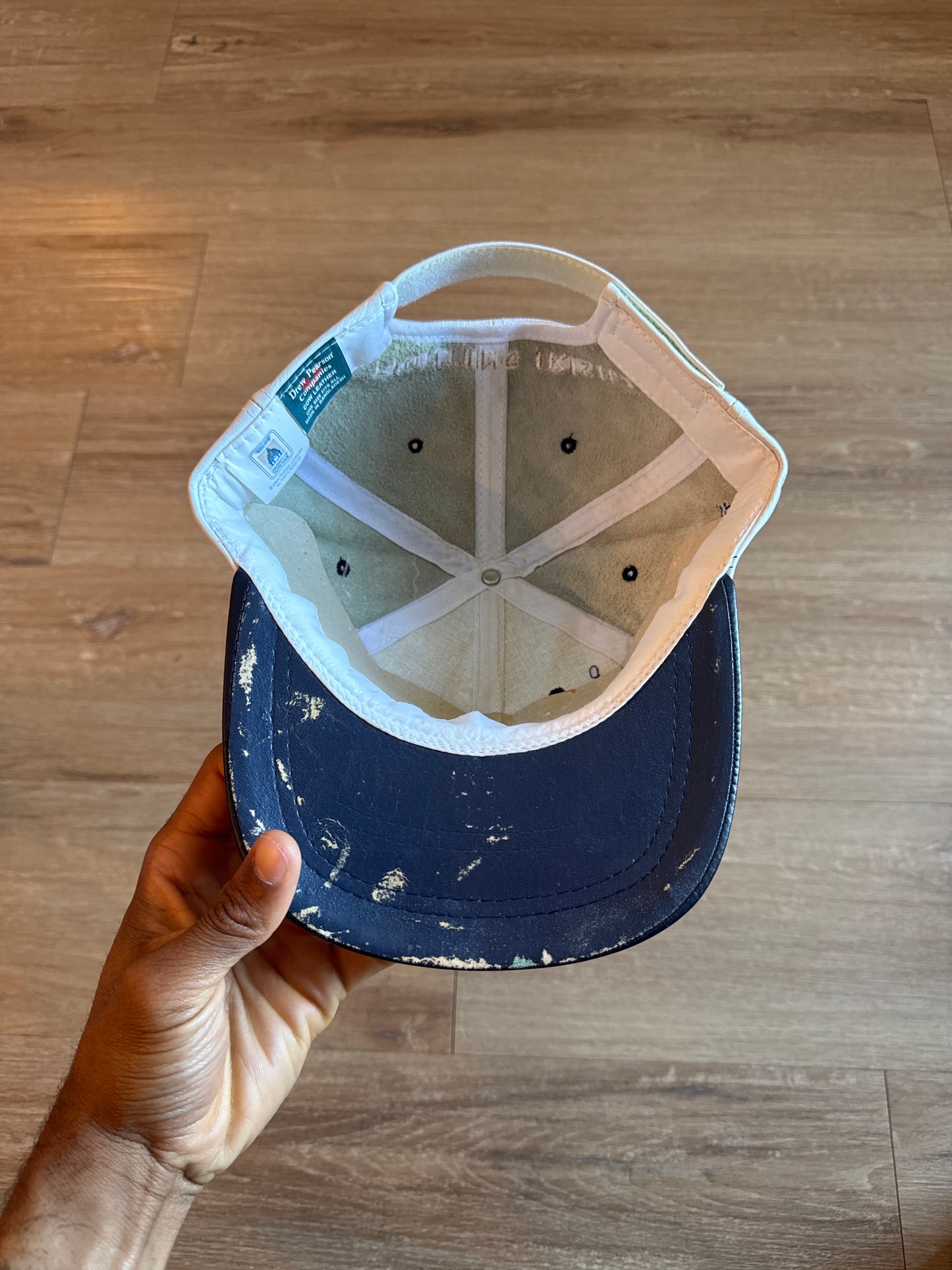 Vintage 90s Drew Pearson University Of Norte Dame Fighting Irish Leather Strap Back Hat