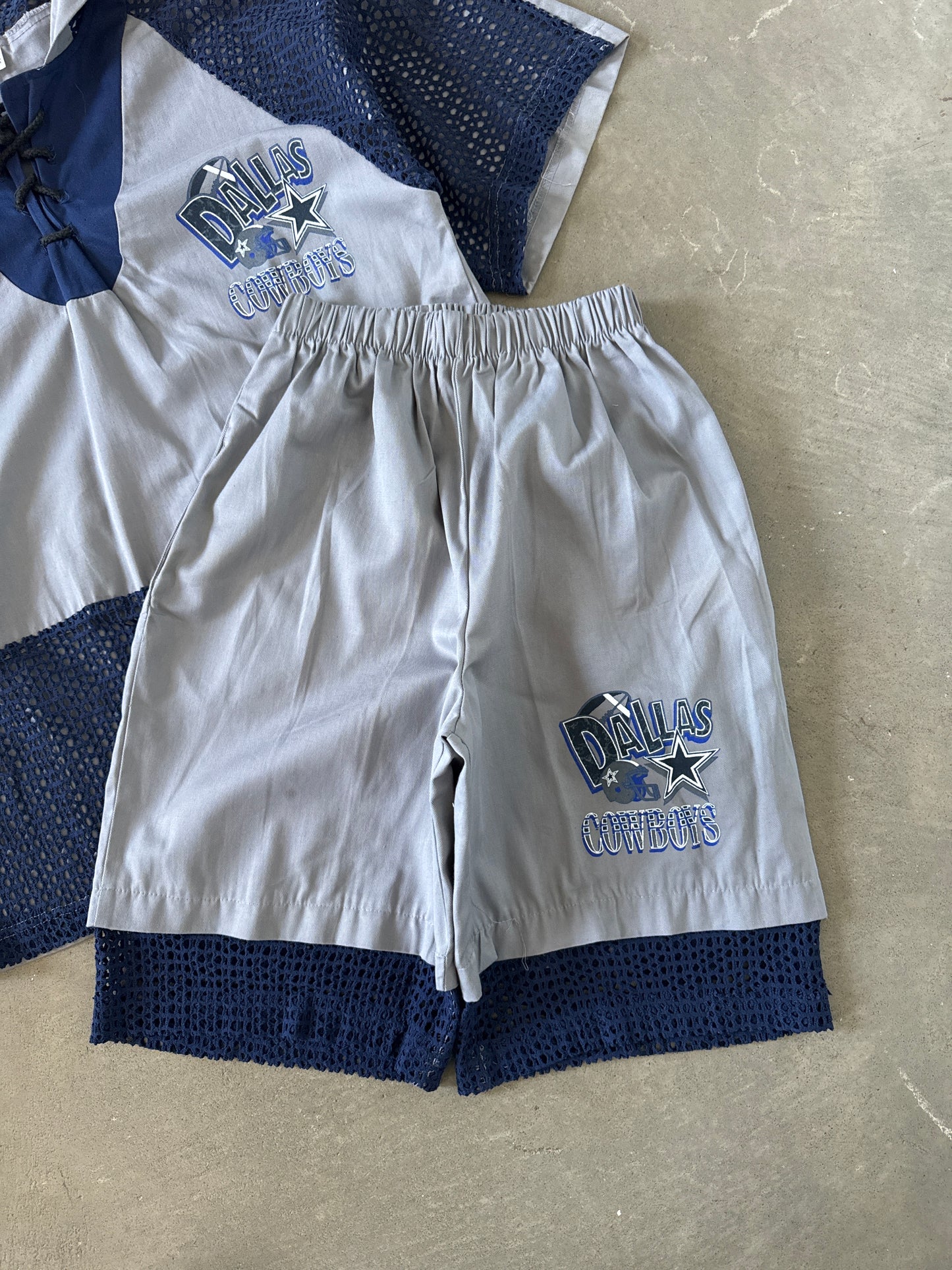Vintage 90s Dallas Cowboys Hoodied Tee Shorts Set