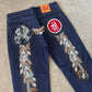 Evisu Embroidered Dragon Feather Japanese Art Salvage Denim Jeans