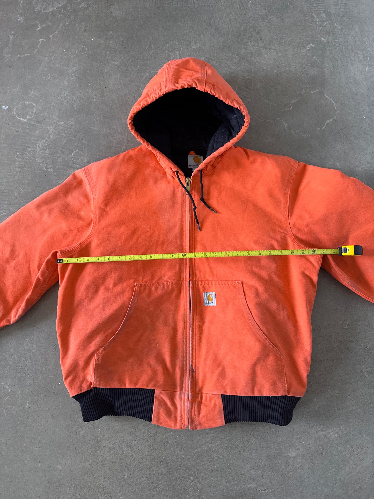 Vintage Carhartt Blaze Orange Active Hooded Work Jacket