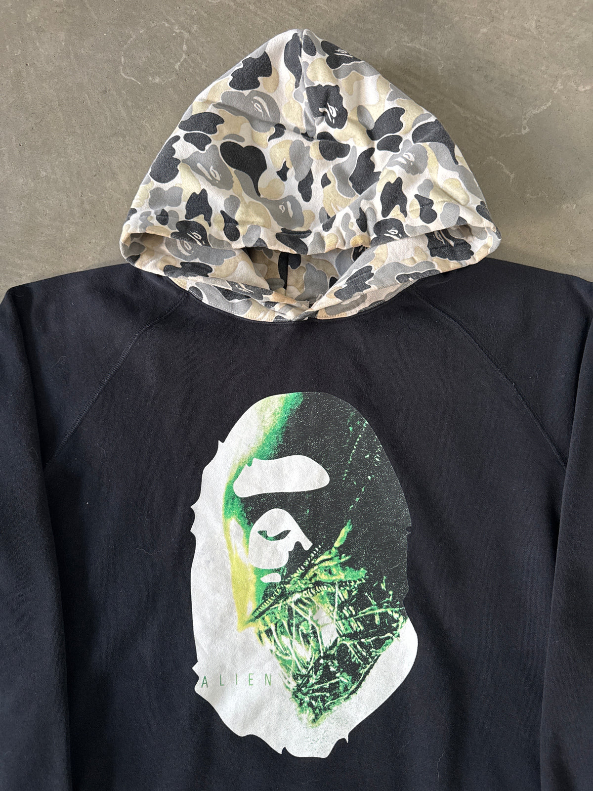 A Bathing Ape Bape Alienposter Ape Head Pullover Black Hoodie