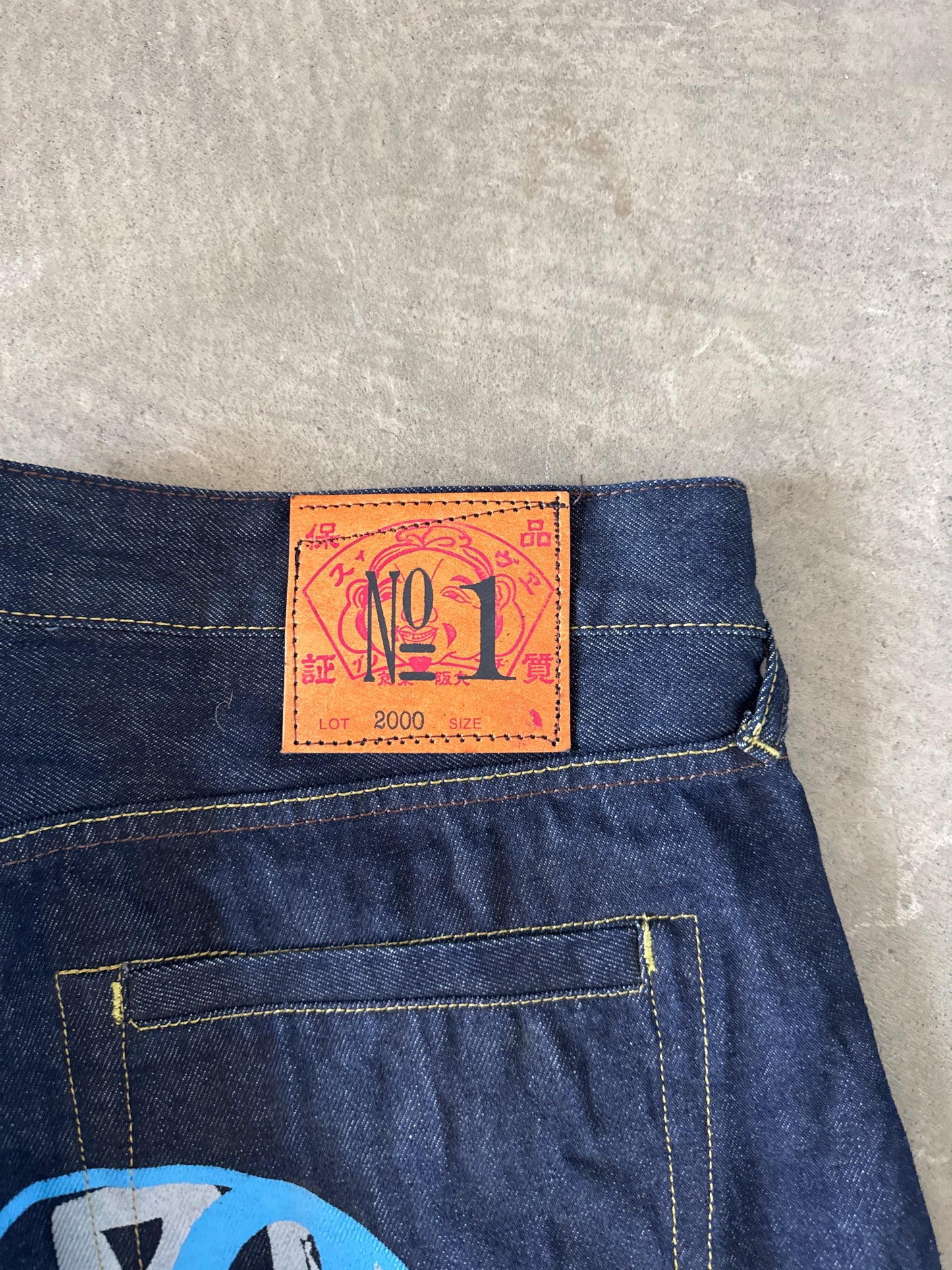 Evisu Blue Japanese Art Selvedge Denim Jeans