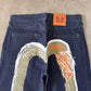 Evisu Embroidered Japanese Art Salvage Denim Jeans