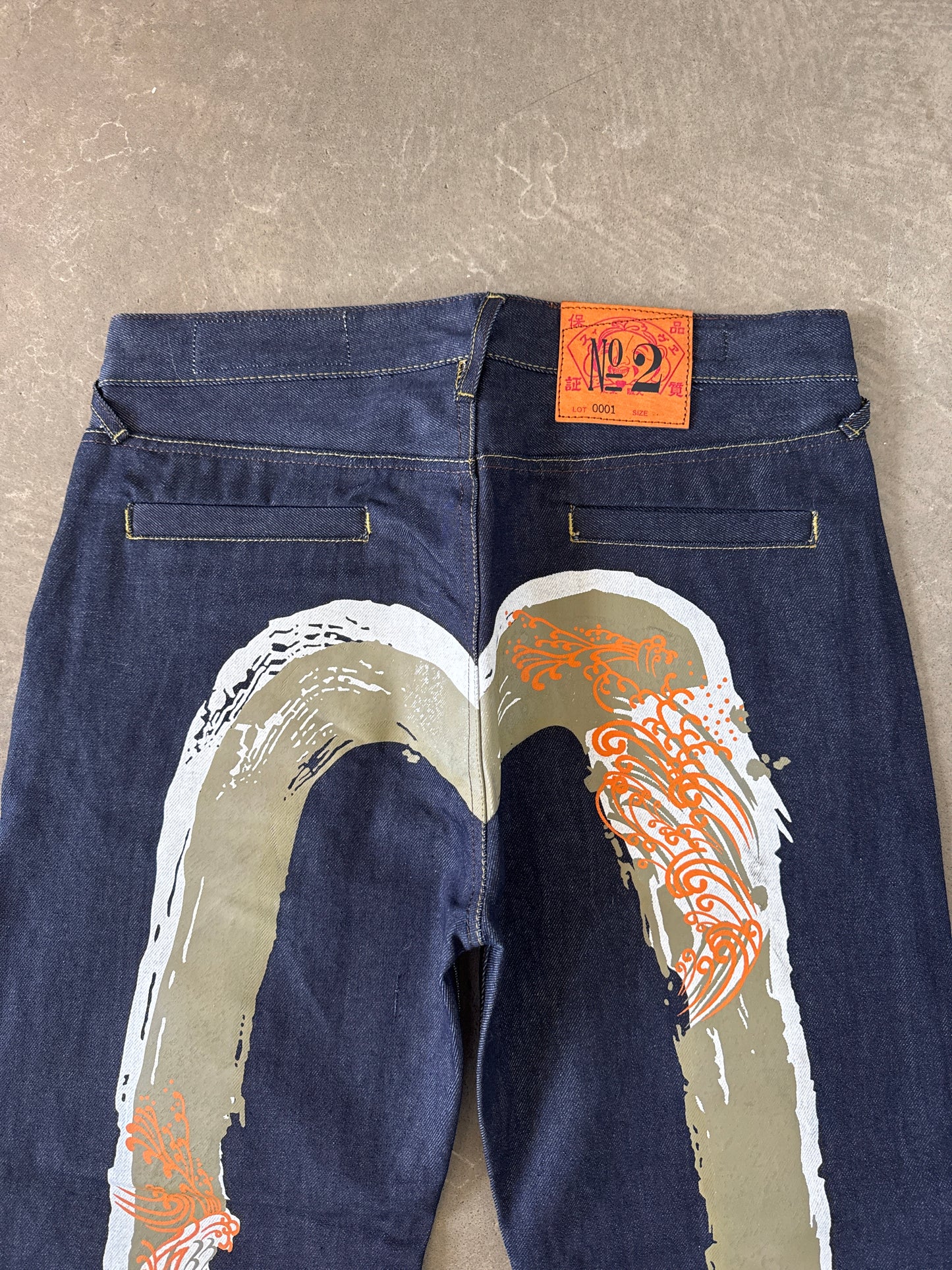 Evisu Embroidered Japanese Art Salvage Denim Jeans