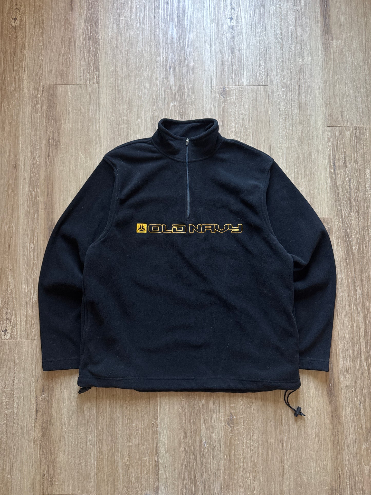 Vintage Old Navy Black Fleece Quarter Zip Pullover