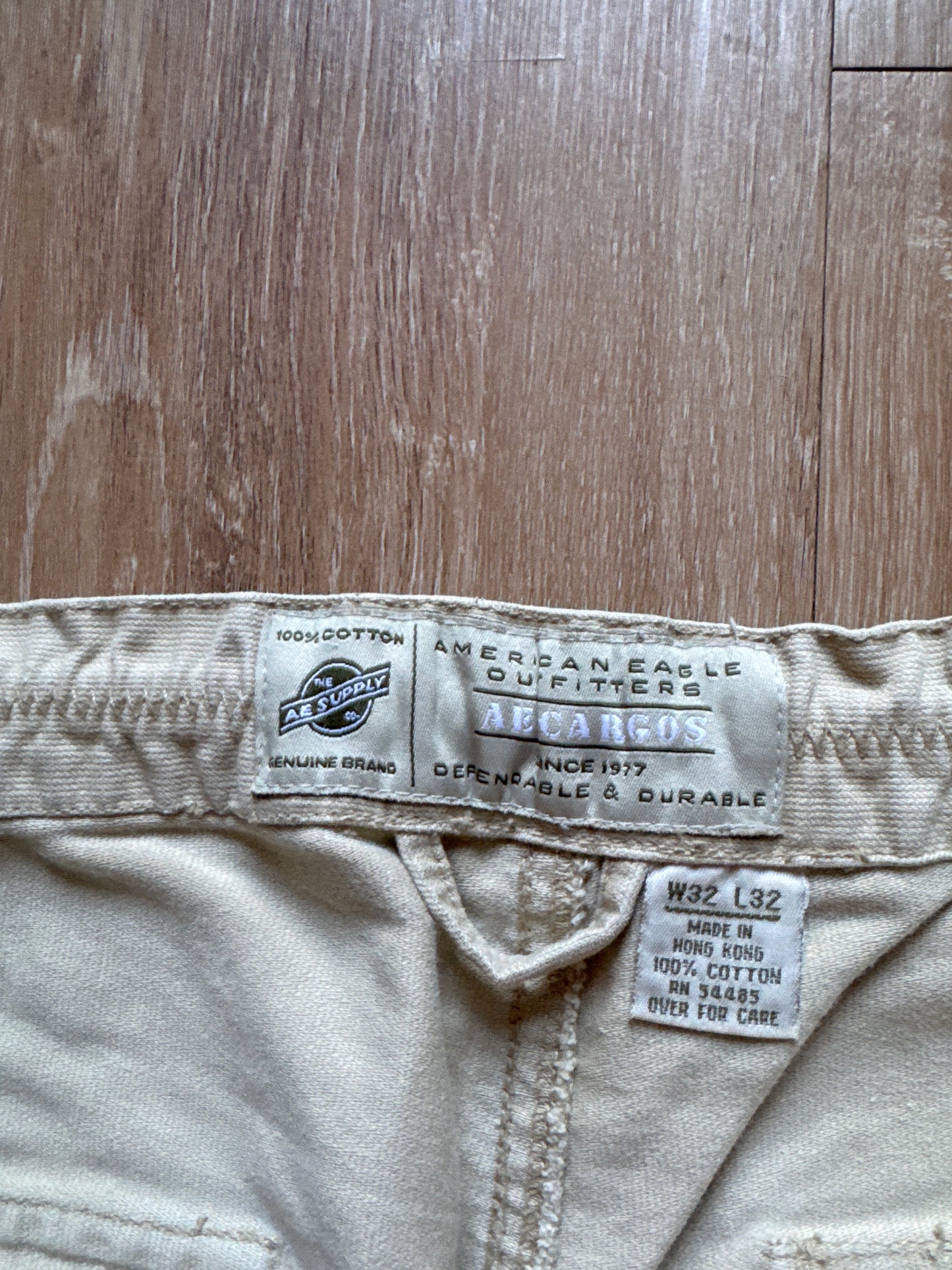 Vintage 90s American Eagle Supply Cargo Double Knee Tan Pants