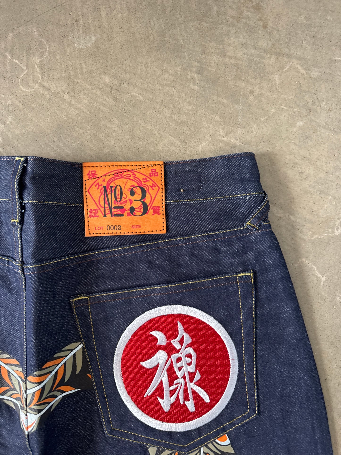 Evisu Embroidered Japanese Art Selvedge Denim Jeans