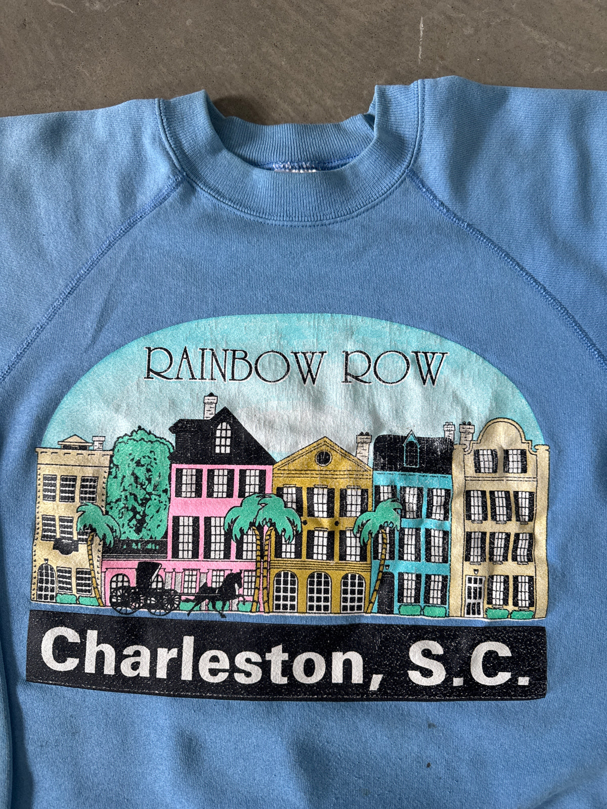 Vintage 90s Charleston South Carolina Rainbow Row Sweatshirt