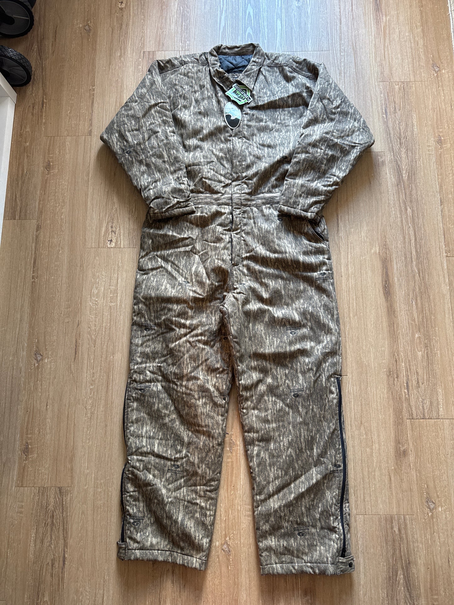 Vintage 90s Pursuit Gear Mossy Oak Original Bottomland Treebark Forest Camo Hunting Coveralls