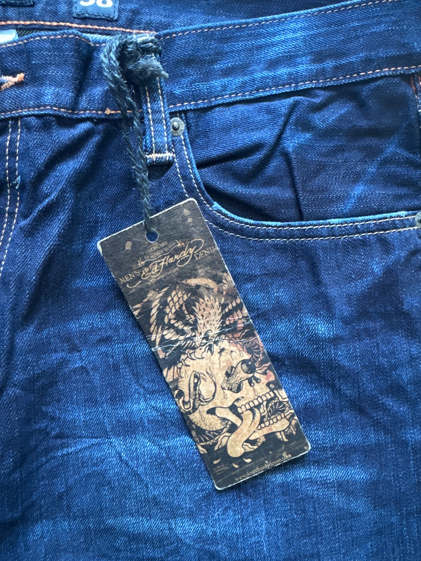 Vintage Ed Hardy New York City Skull Denim Pants