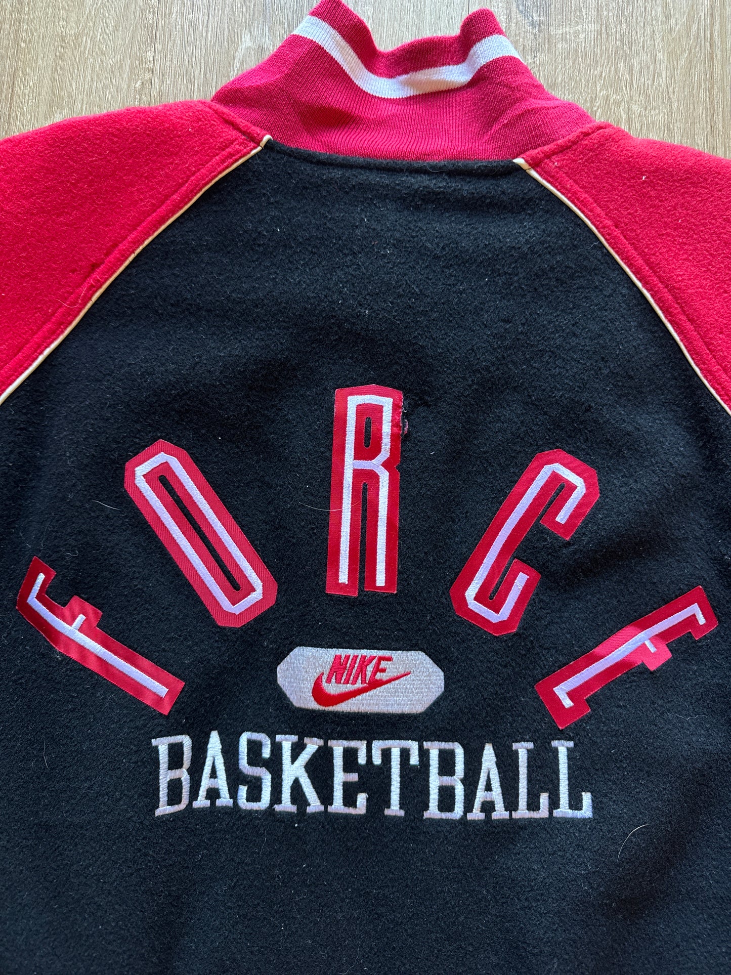 Vintage 90s Nike Force Basketball Snap Button Letterman Varsity