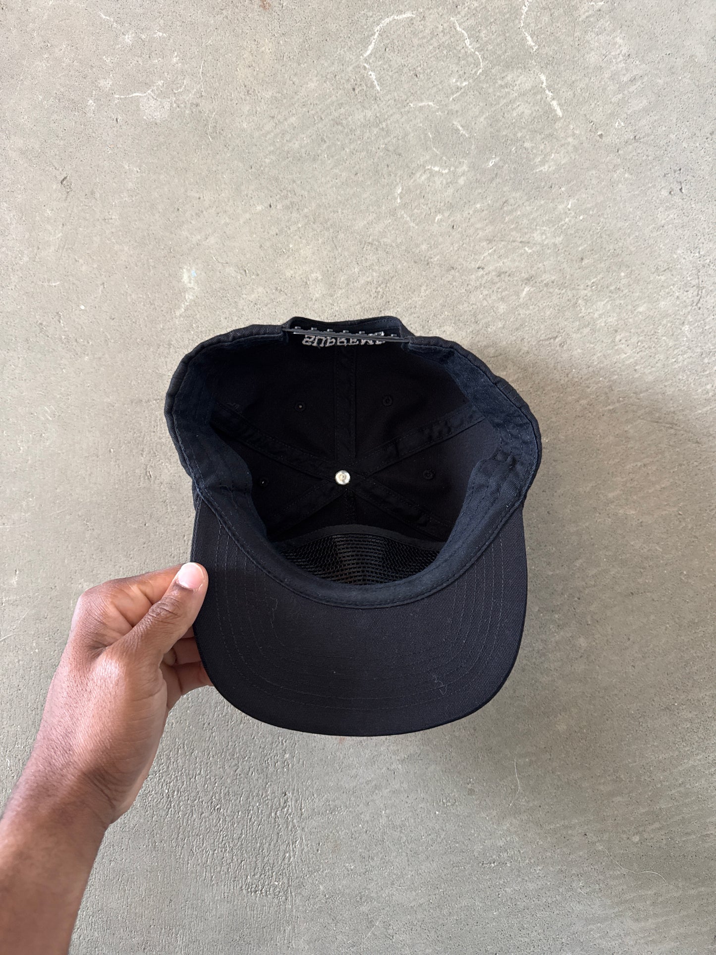Supreme Shattered Logo 5-Panel Black Snapback Hat