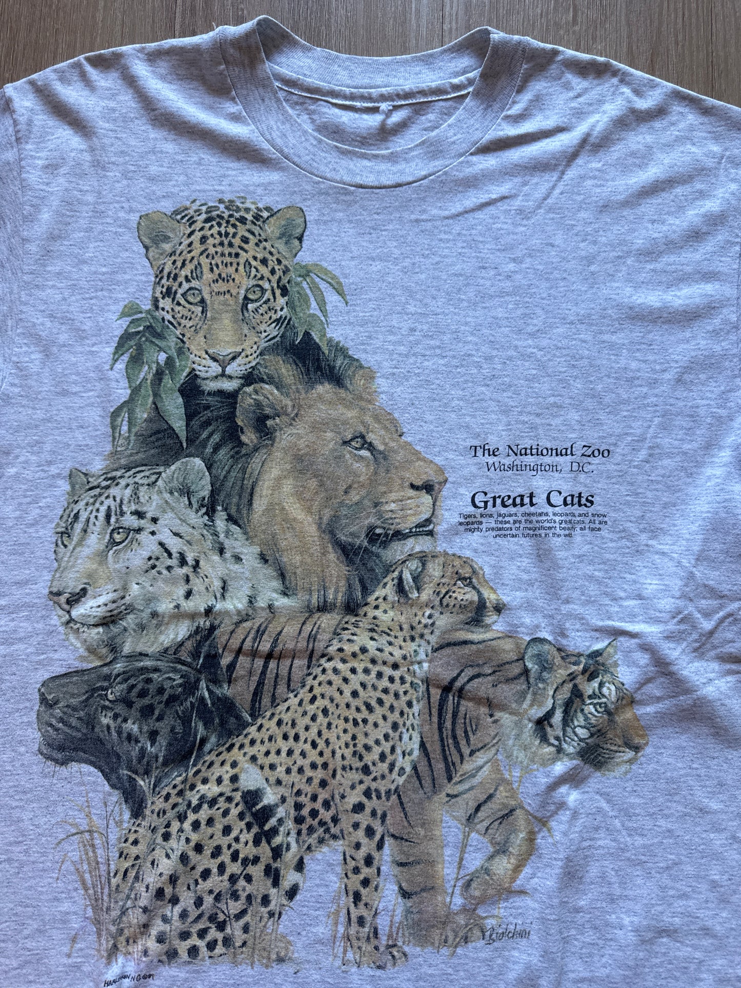 Vintage 90s The National Zoo Washington DC Great Cats Tee