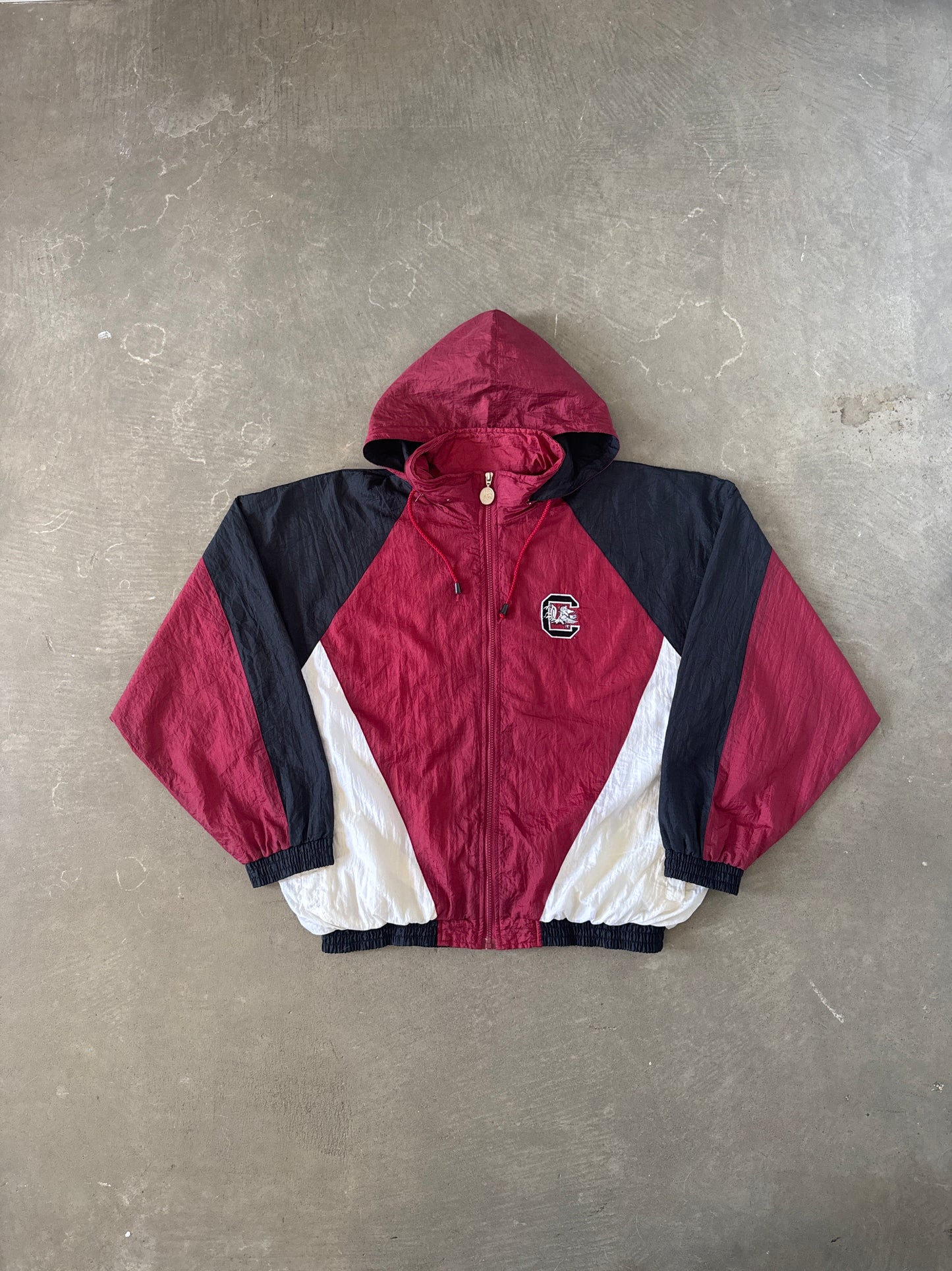 Vintage 90s University Of South Carolina Gamecocks Hooded Windbreaker Jacket