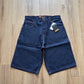 Vintage 90s Y2k Dead Stock Baggy Wide Leg Rare Grail Competition Spider Man Dark Wash Blue Denim Jorts