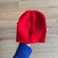 Vintage Blank Skull Red Beanie Hat
