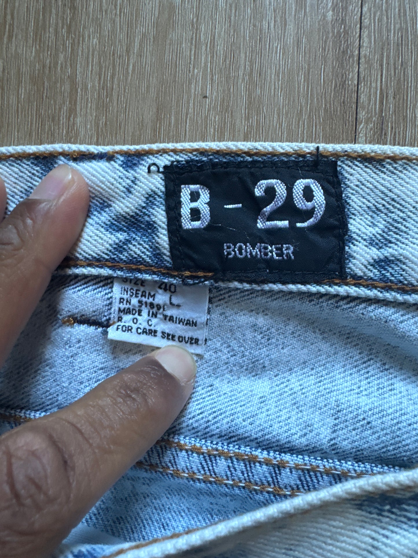 Vintage 90s B-29 Bomber Malcolm X By Ant Means Necessary Light Washed Denim Patched Jeans