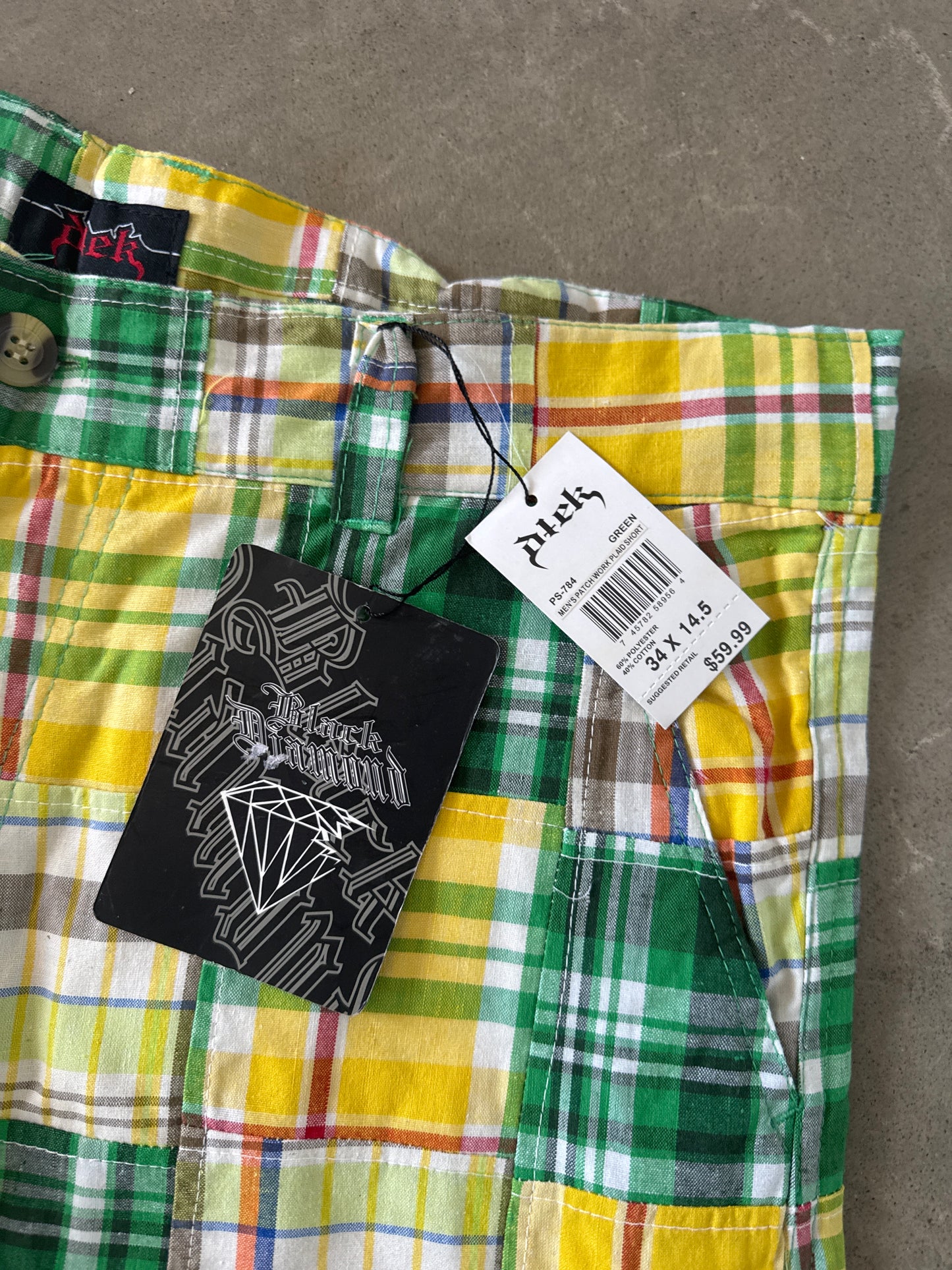 Vintage Y2K Dtek Patchwork Plaid Shorts