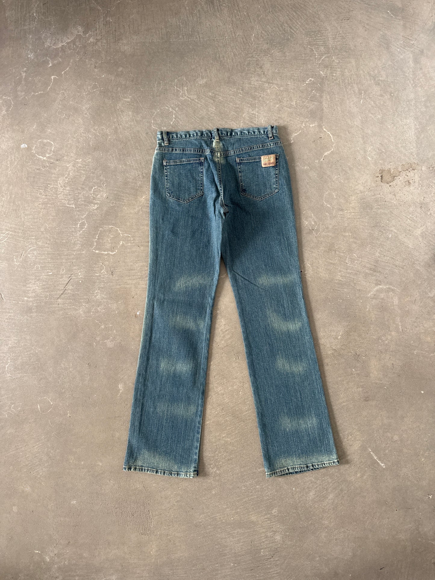 Vintage Y2K Women’s Enyce Low Rise Bleach Stripe Denim Jeans