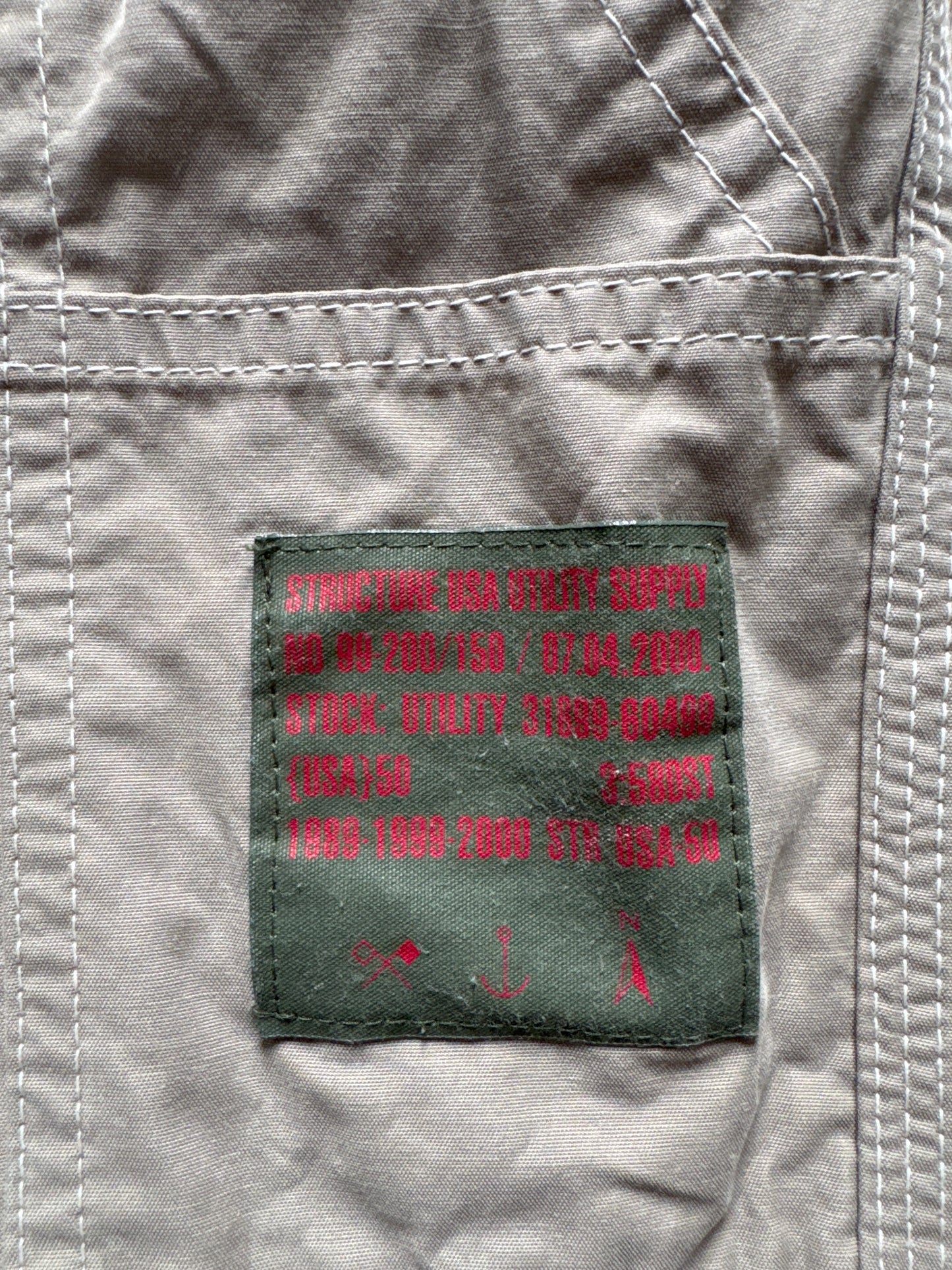 Vintage 2000 Structure USA Utility Supply Tan Baggy Pants