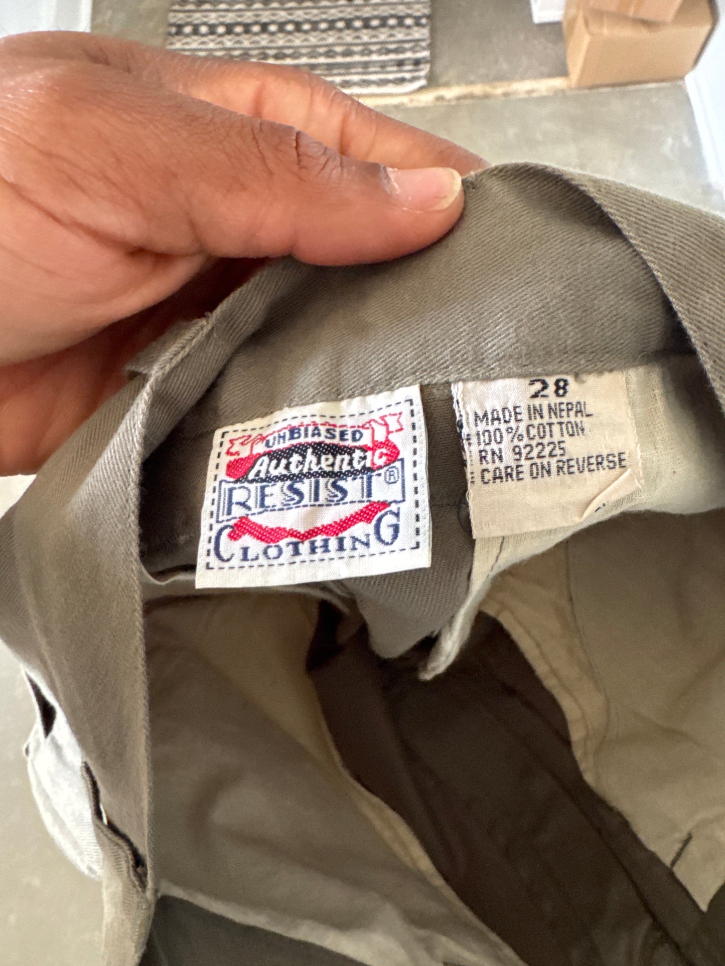 Vintage Unbiased Resist Clothing Baggy Olive Green Cargo Shorts
