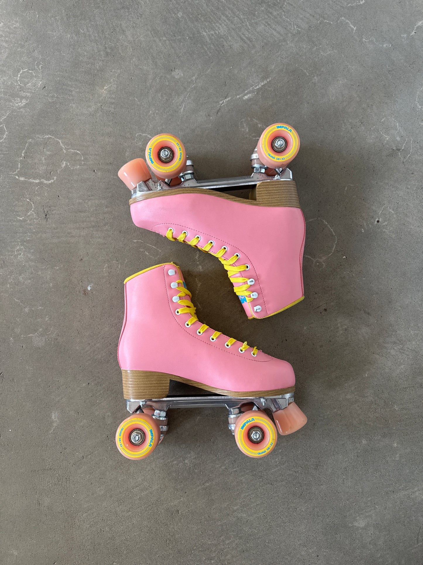 Impala Sidewalk Quad Women’s Roller Skates Vegan Leather Pink Yellow