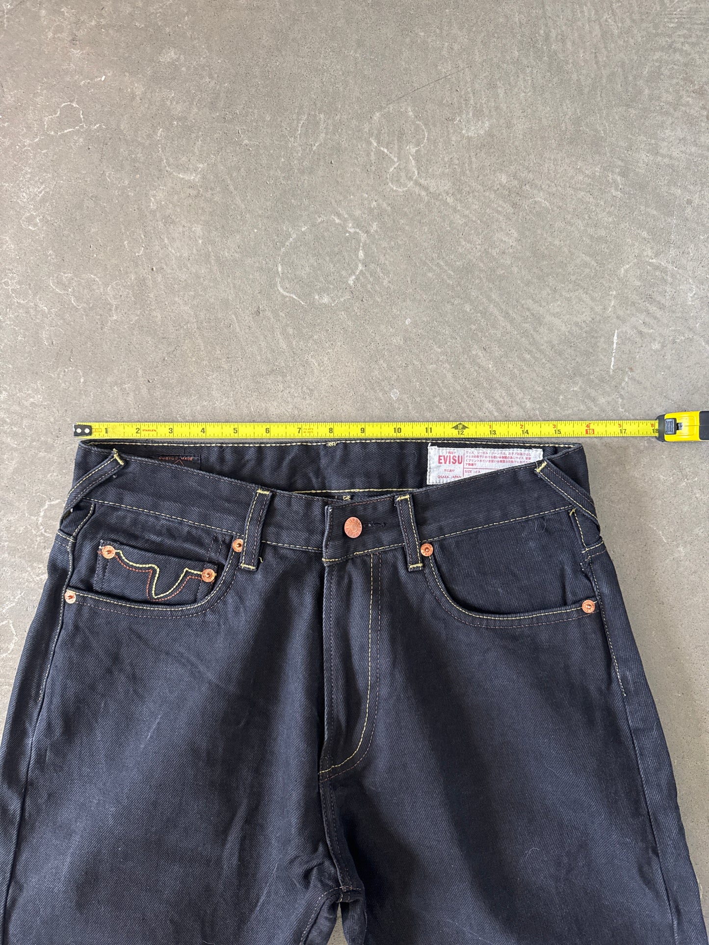 Evisu Embroidered Orange Bull Selvedge Japanese Denim Jeans