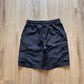 Retro Stitch Black Nylon Cargo Shorts