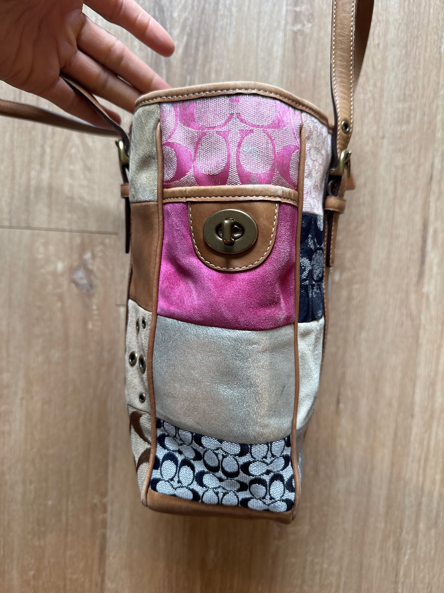 Coach Signature Sufflette Leather Handbag Tote Purse