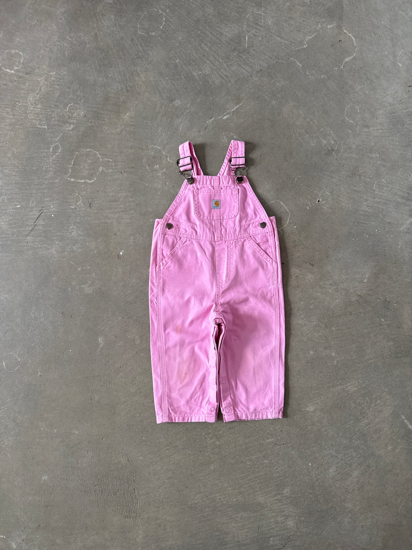 Carhartt Girls' Infant Canvas Pink Bib Overalls