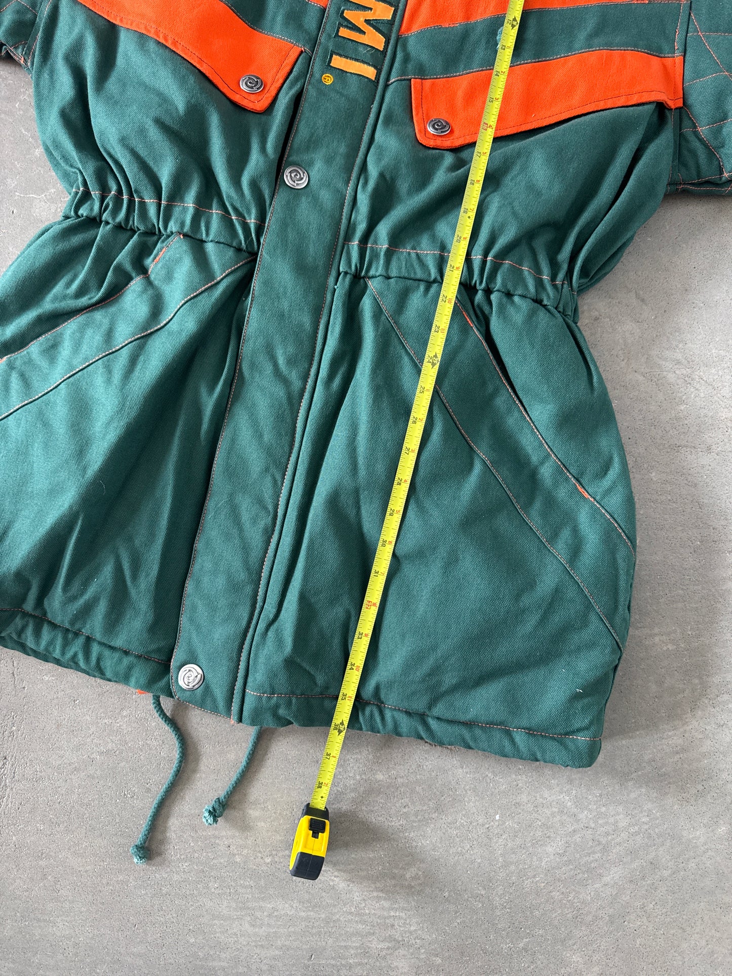 Vintage 90s University Of Miami Hurricanes Stadium Long Coat Jacket
