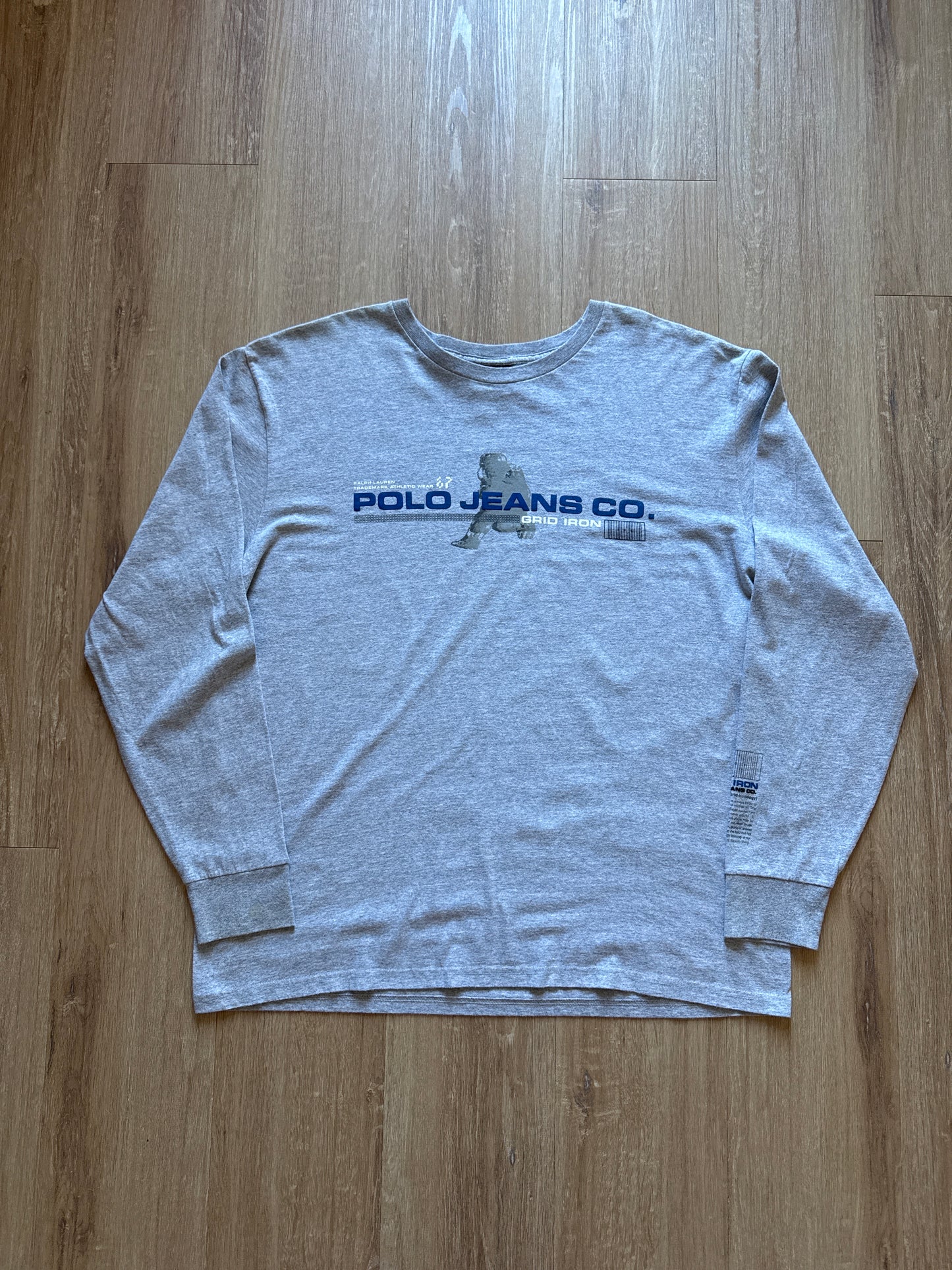 Vintage Ralph Lauren Polo Jeans Co. Grid Iron Ironology Long Sleeve Tee